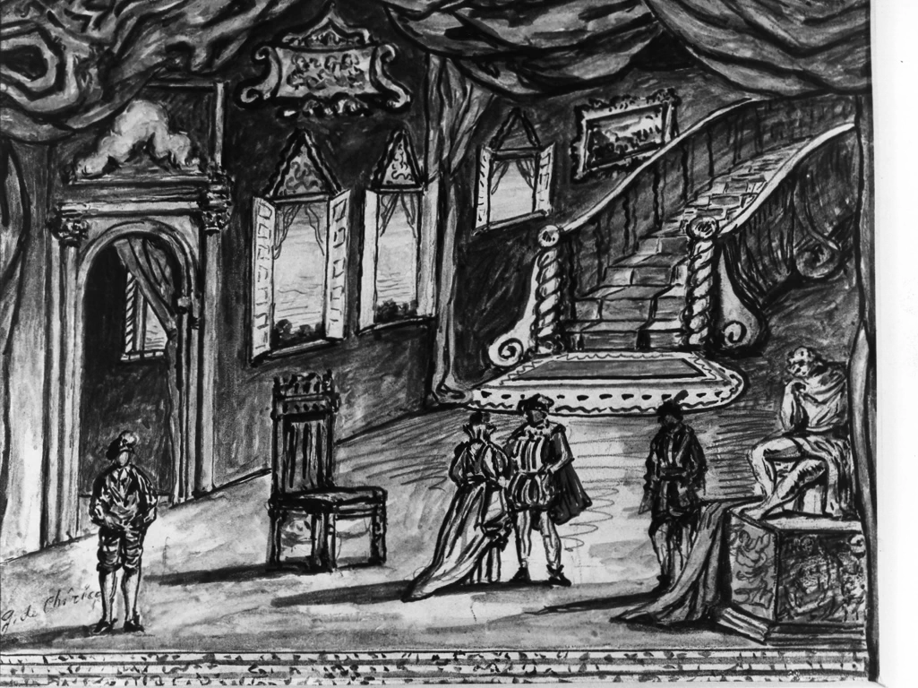 Giorgio De Chirico - sala di un palazzo, Teatro dell'Opera, Roma